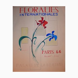 Floralies Internationales Gouache by Jean-Luc Gaillet, 1964-KHH-543892