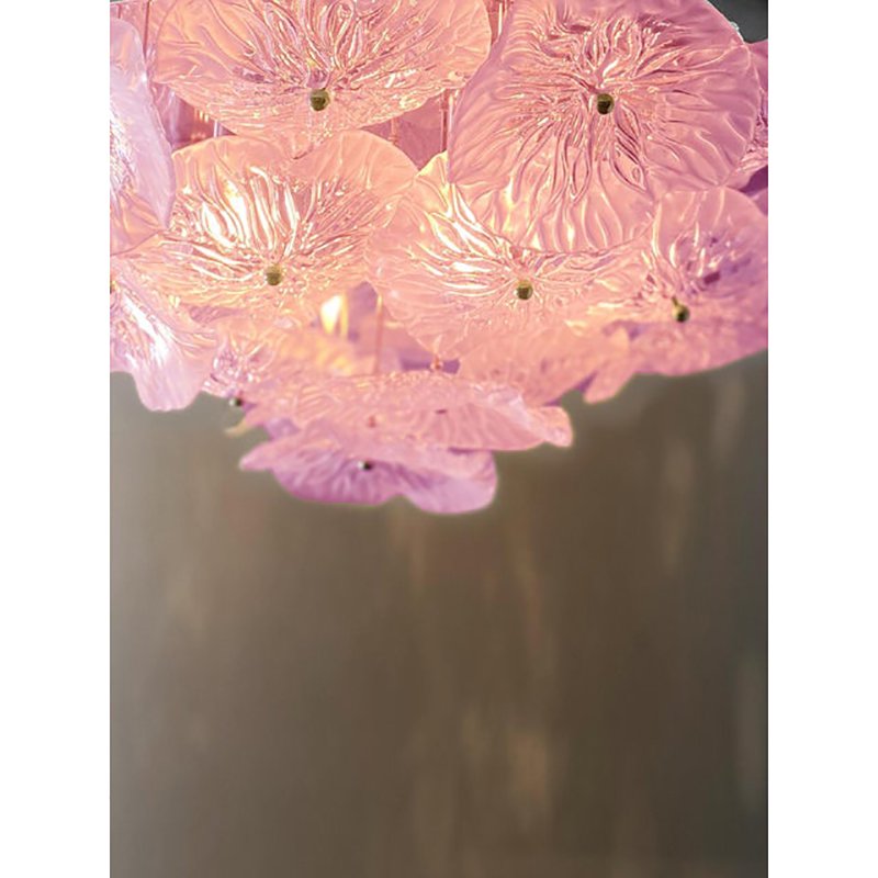 Floreal Pink Murano Glass Flush Mount by Simoeng