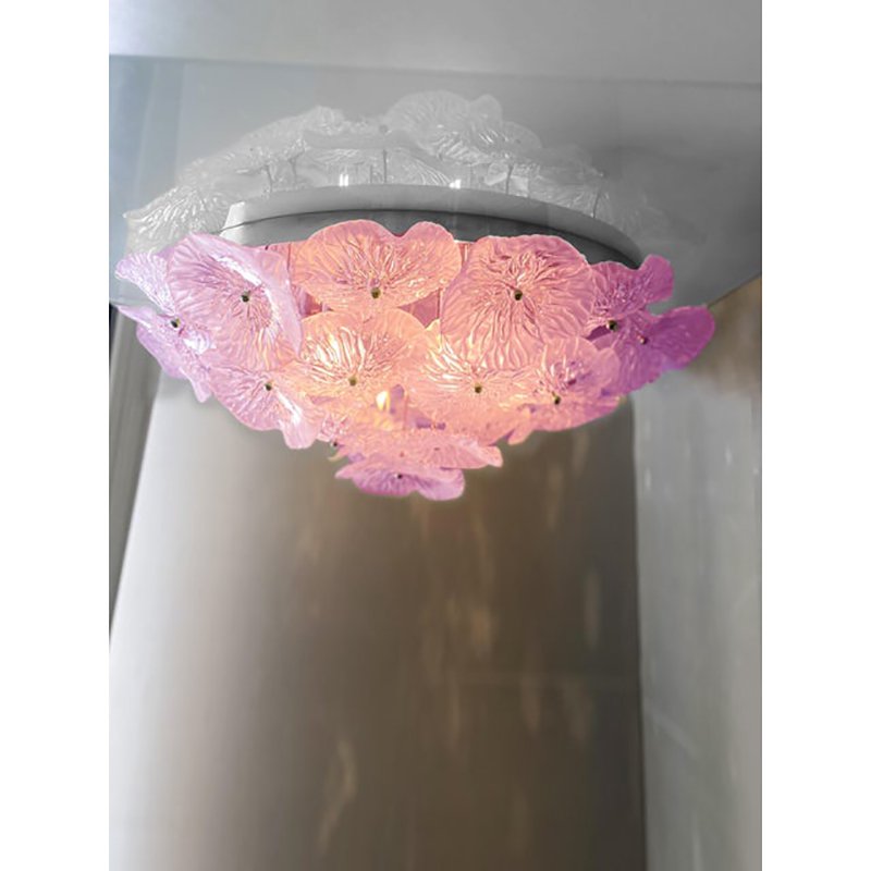 Floreal Pink Murano Glass Flush Mount by Simoeng