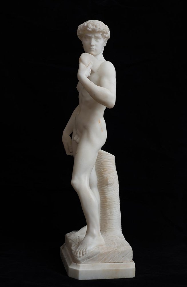 Florentine Artist, Sculpture after Michelangelo's David, 19th Century, Alabaster