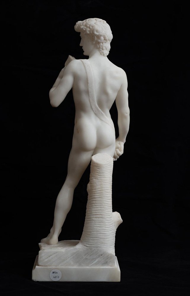 Florentine Artist, Sculpture after Michelangelo's David, 19th Century, Alabaster