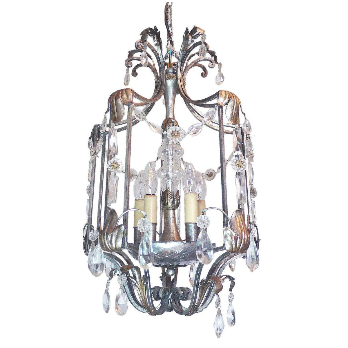 Florentine Crystal and Wrought Iron Lantern from BF Art, Italy