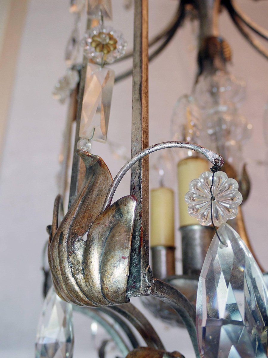 Florentine Crystal and Wrought Iron Lantern from BF Art, Italy