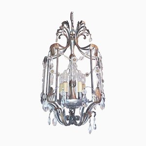 Florentine Crystal and Wrought Iron Lantern from BF Art, Italy-DEK-932492