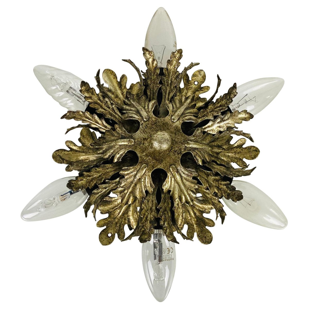 Florentine Flower Flush Mount Attributed to Banci Firenze, 1950s