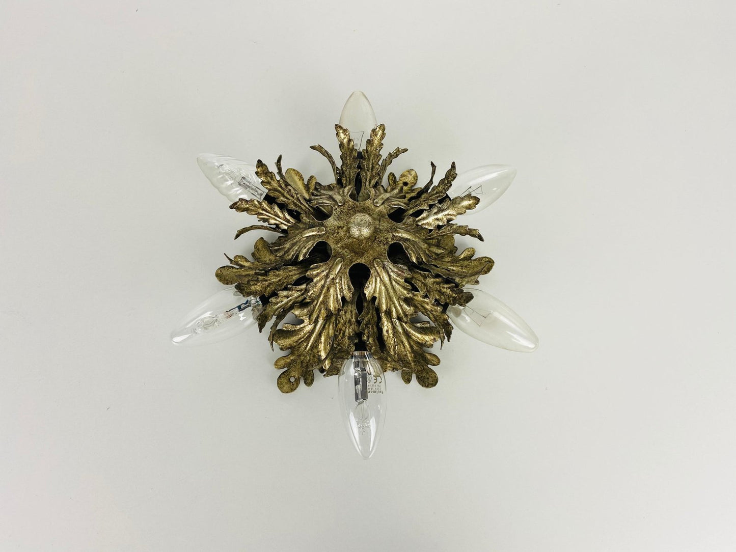 Florentine Flower Flush Mount Attributed to Banci Firenze, 1950s-PUK-933485