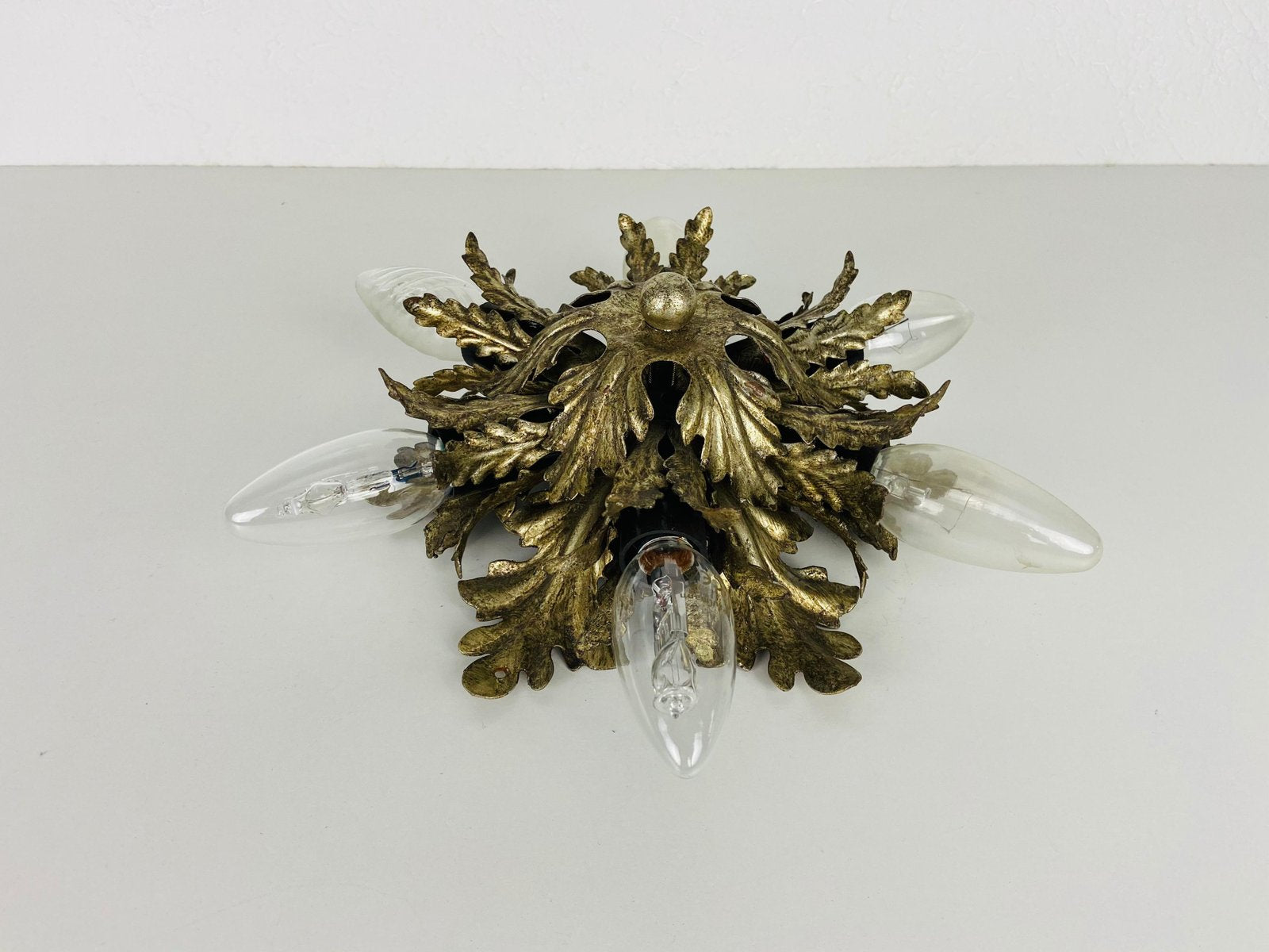 Florentine Flower Flush Mount Attributed to Banci Firenze, 1950s