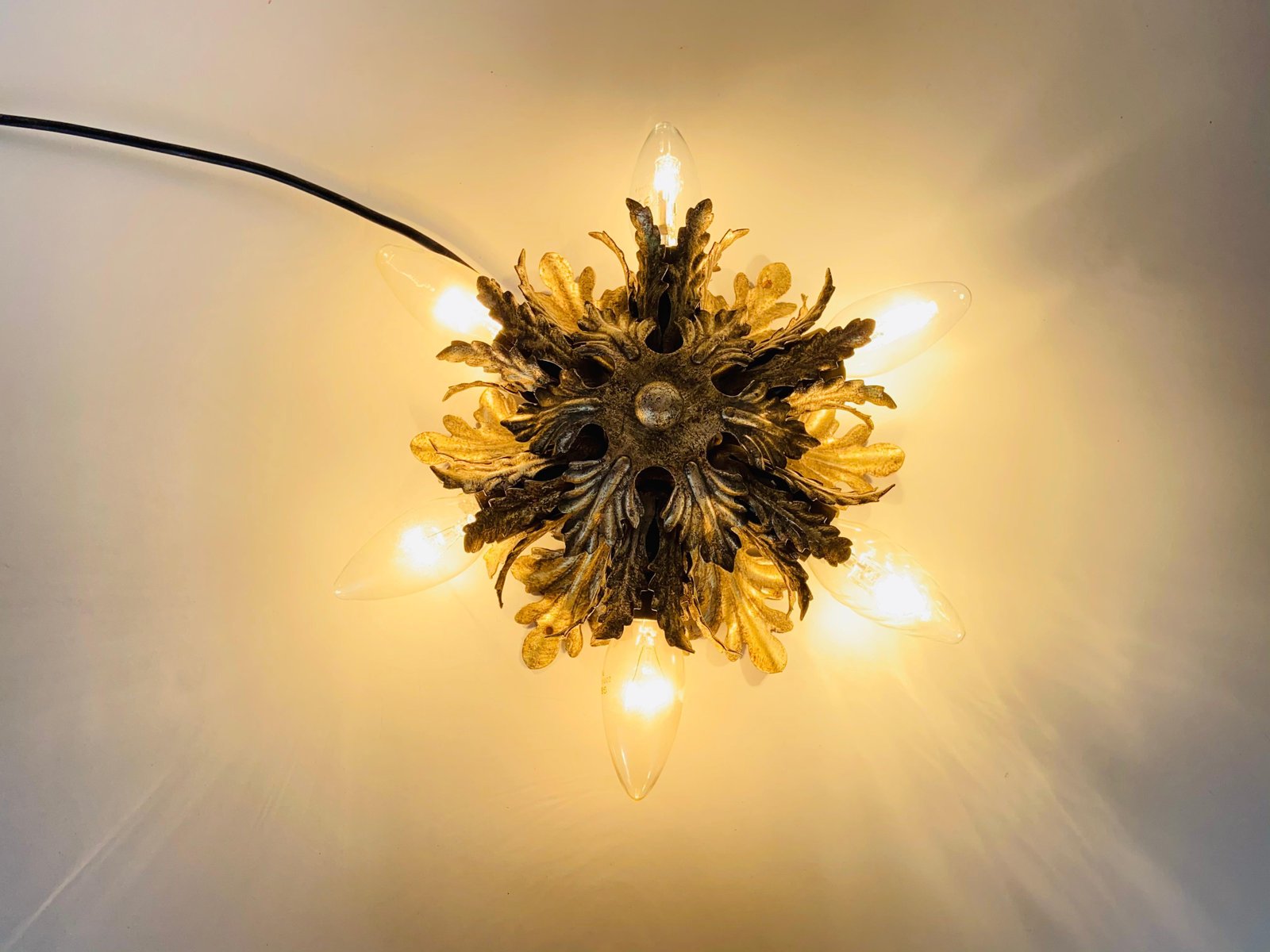 Florentine Flower Flush Mount Attributed to Banci Firenze, 1950s