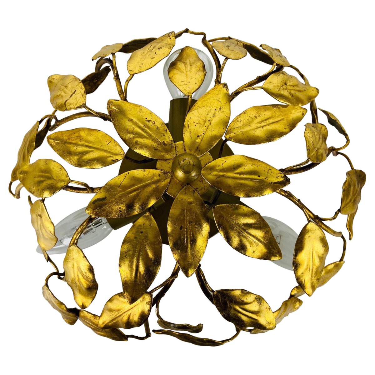 Florentine Flower Shaped Flush Mount in the Style of Banci Firenze, 1950s