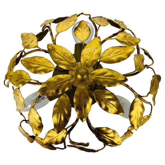 Florentine Flower Shaped Flush Mount in the Style of Banci Firenze, 1950s