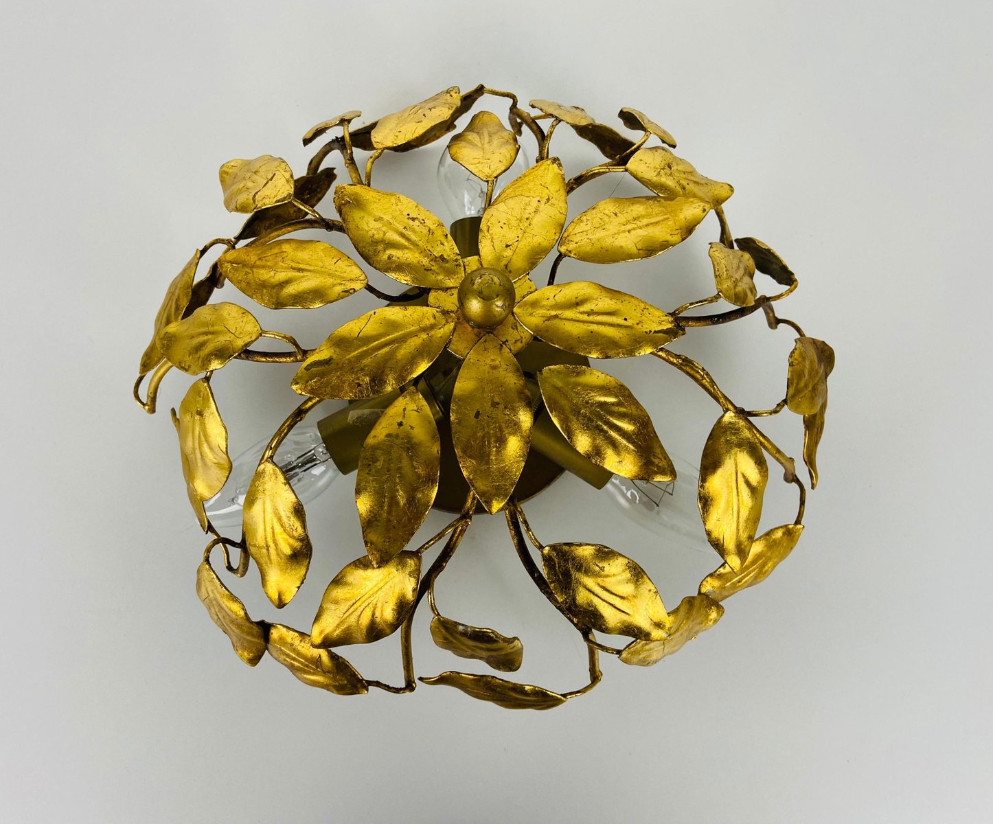 Florentine Flower Shaped Flush Mount in the Style of Banci Firenze, 1950s