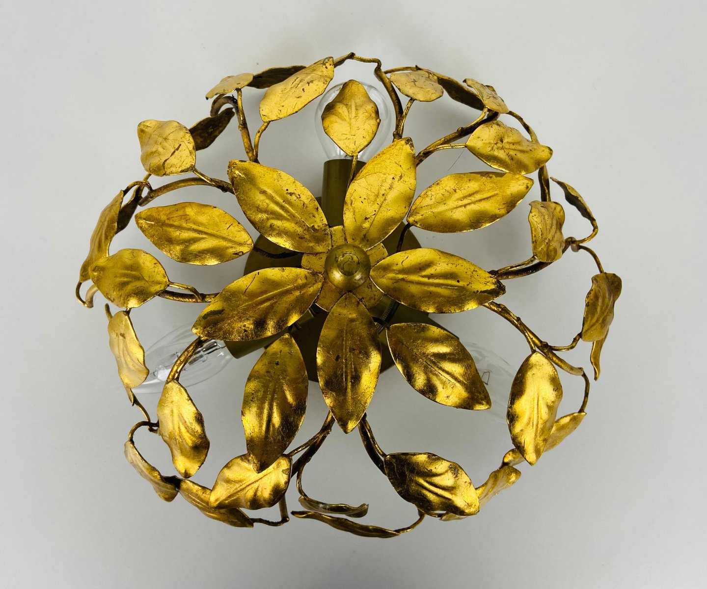 Florentine Flower Shaped Flush Mount in the Style of Banci Firenze, 1950s