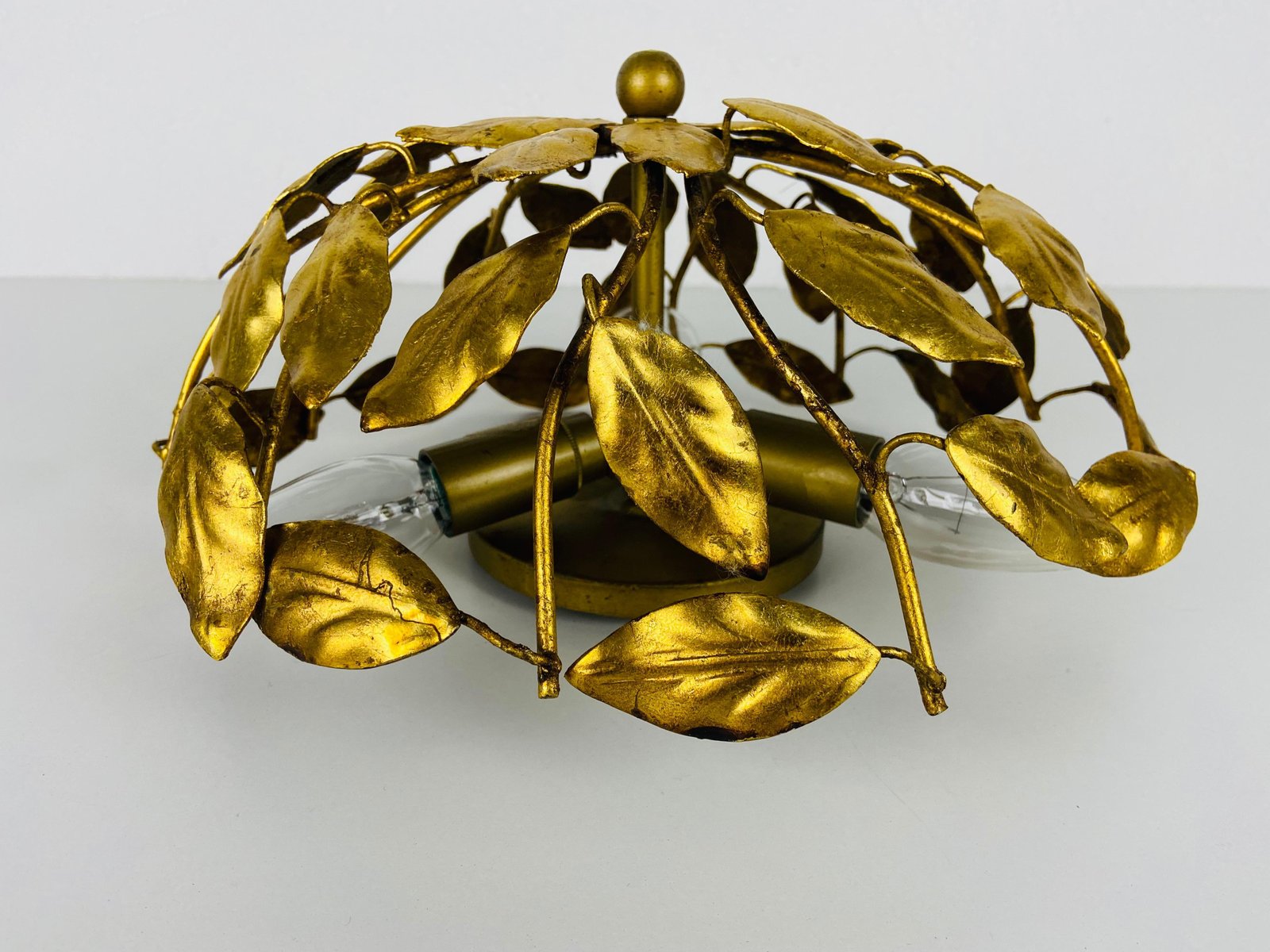 Florentine Flower Shaped Flush Mount in the Style of Banci Firenze, 1950s