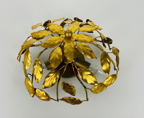 Florentine Flower Shaped Flush Mount in the Style of Banci Firenze, 1950s-PUK-973390