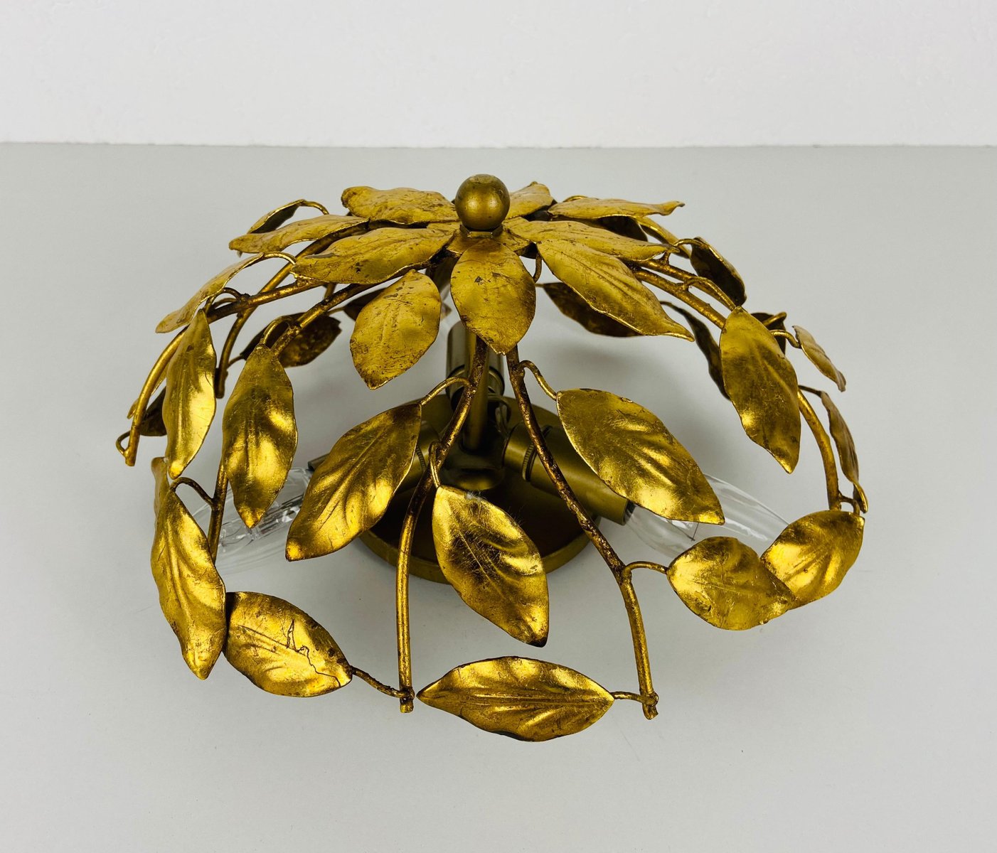 Florentine Flower Shaped Flush Mount in the Style of Banci Firenze, 1950s