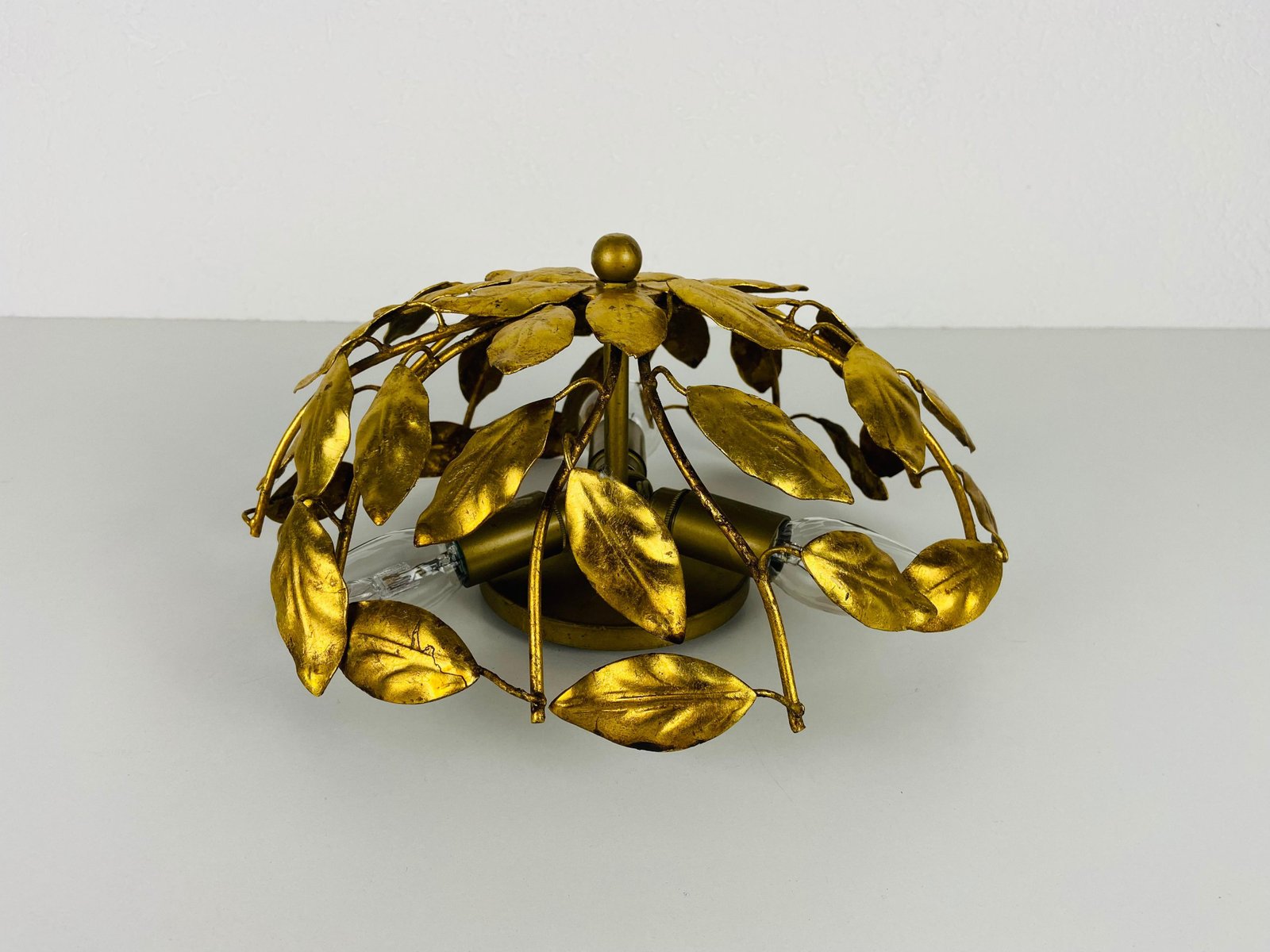 Florentine Flower Shaped Flush Mount in the Style of Banci Firenze, 1950s