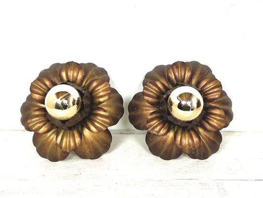 Florentine Flower Wall Sconces, 1960s, Set of 2-WZZ-1354353