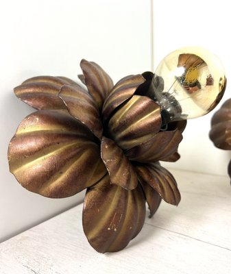 Florentine Flower Wall Sconces, 1960s, Set of 2-WZZ-1354353