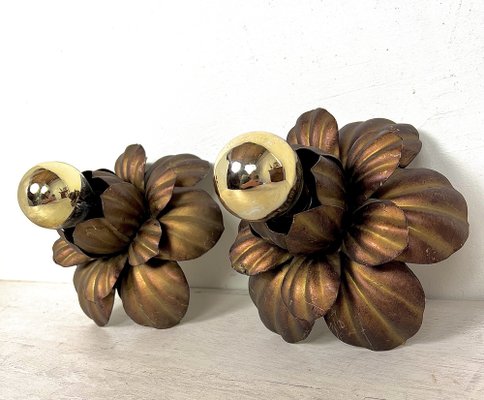 Florentine Flower Wall Sconces, 1960s, Set of 2-WZZ-1354353