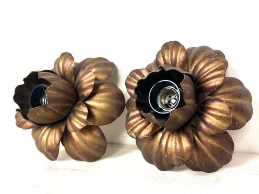 Florentine Flower Wall Sconces, 1960s, Set of 2-WZZ-1354353