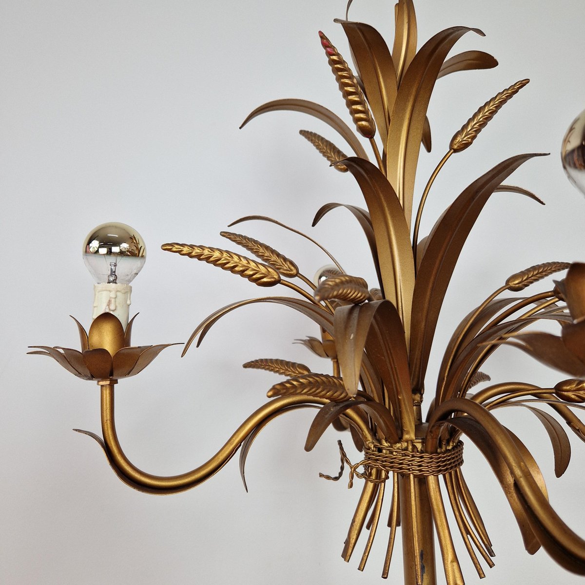 Florentine Gilt Metal Floor Lamp attributed to Hans Kögl, 1970s