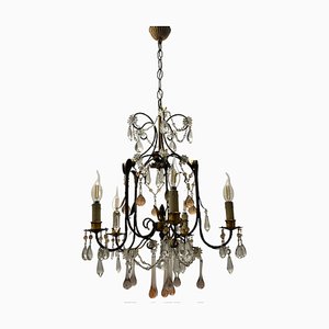 Florentine Gold Gilded Murano Glass Chandelier, 1960s-JJC-1761786