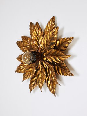 Florentine Hollywood Regency Gilt Metal Wall or Ceiling Light by Hans Kögl, 1980s-MWV-1751065