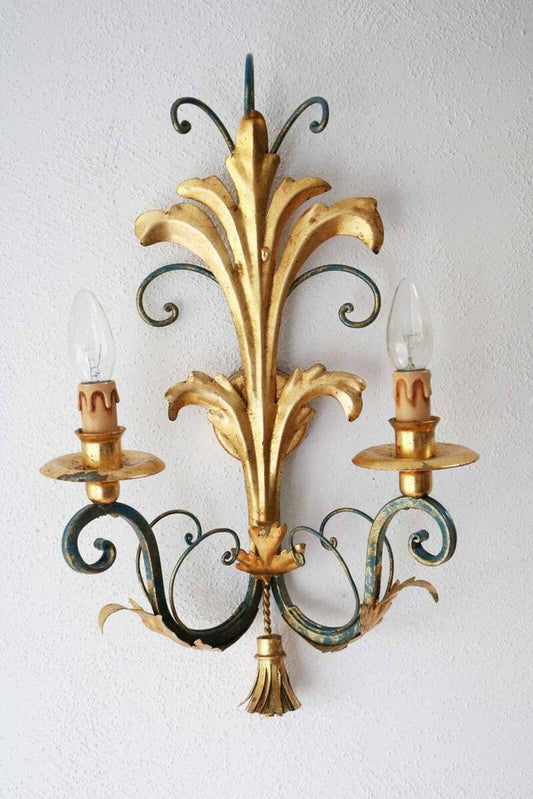 Florentine Hollywood Regency Wall Sconce, 1970s