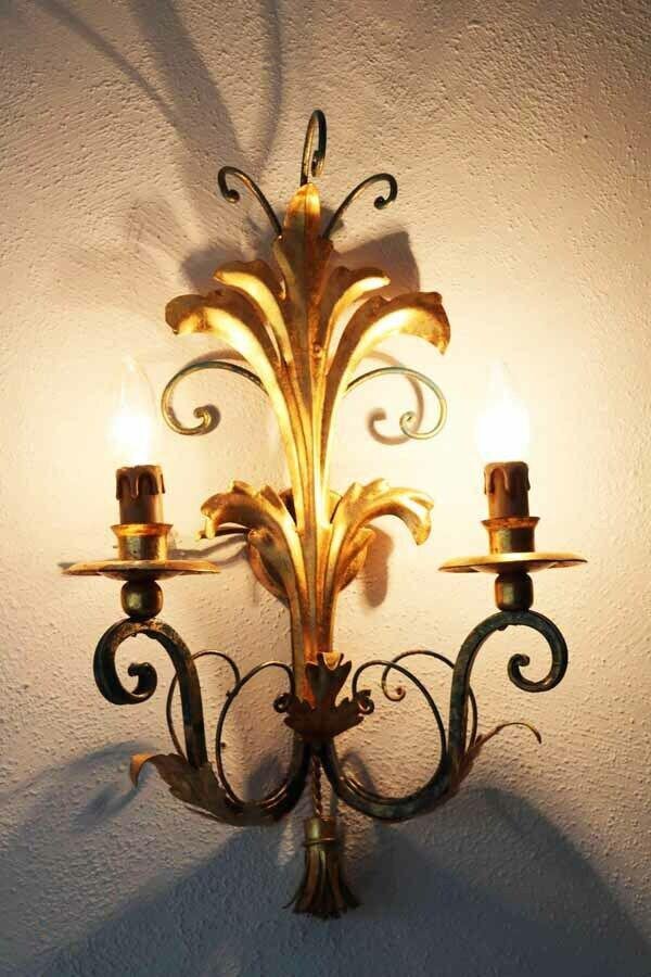 Florentine Hollywood Regency Wall Sconce, 1970s