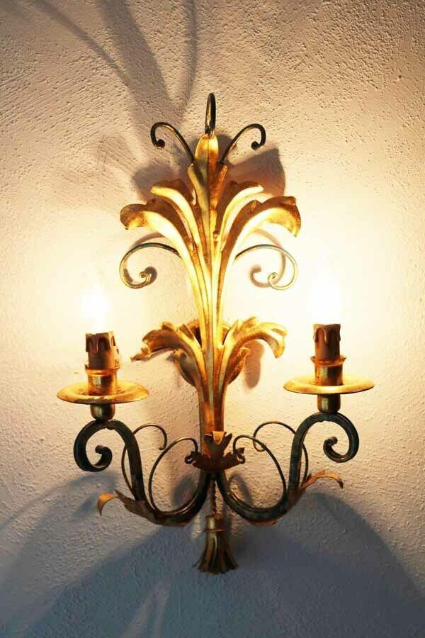 Florentine Hollywood Regency Wall Sconce, 1970s