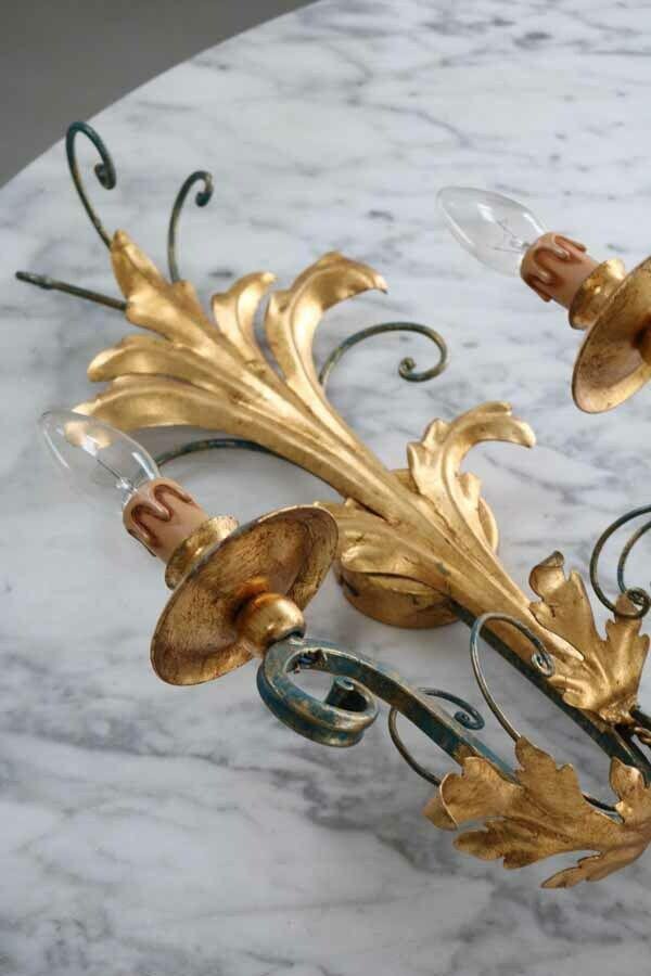 Florentine Hollywood Regency Wall Sconce, 1970s