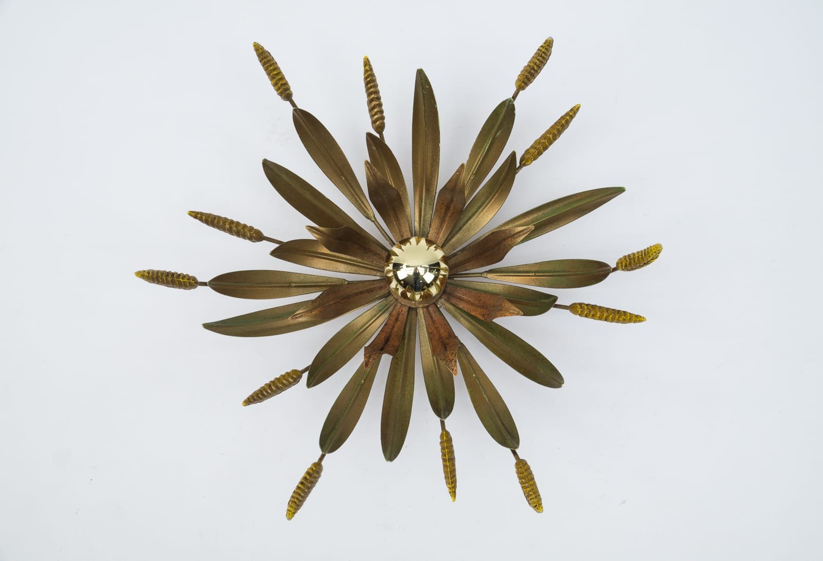 Florentine Italian Metal Ceiling Lamp, 1960s