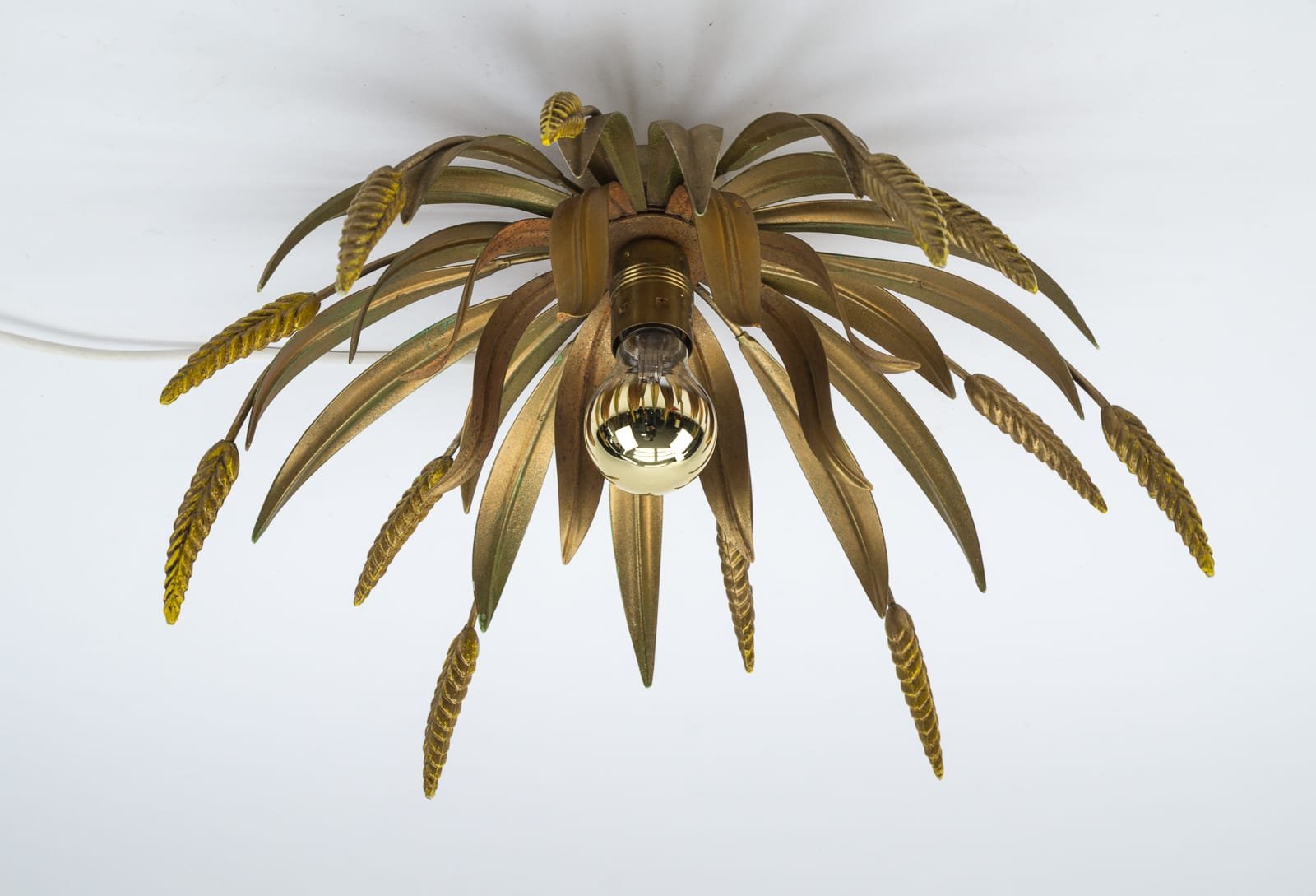 Florentine Italian Metal Ceiling Lamp, 1960s