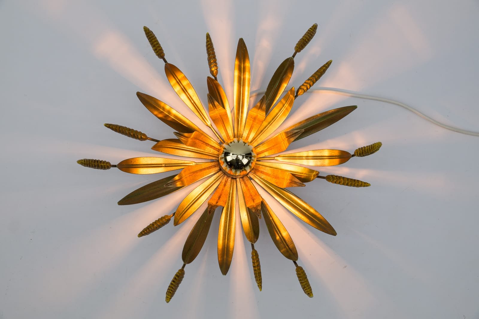 Florentine Italian Metal Ceiling Lamp, 1960s