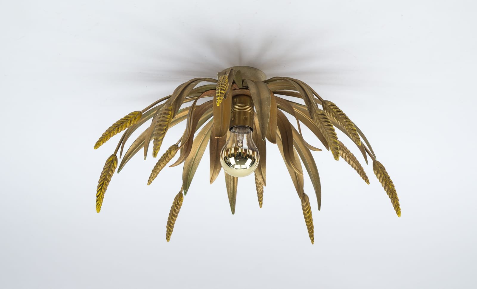 Florentine Italian Metal Ceiling Lamp, 1960s