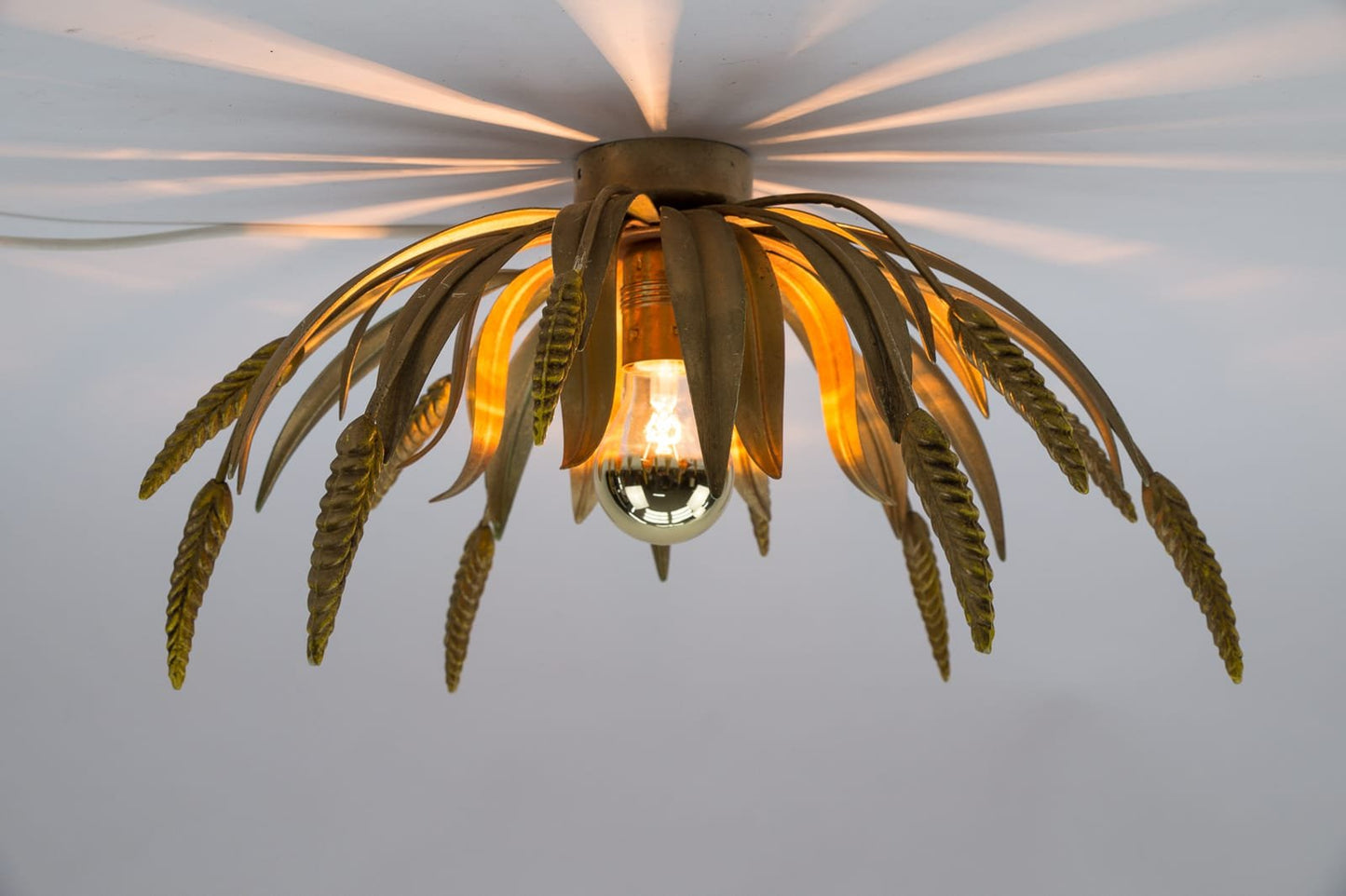 Florentine Italian Metal Ceiling Lamp, 1960s