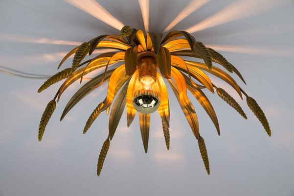 Florentine Italian Metal Ceiling Lamp, 1960s-KQB-1417056