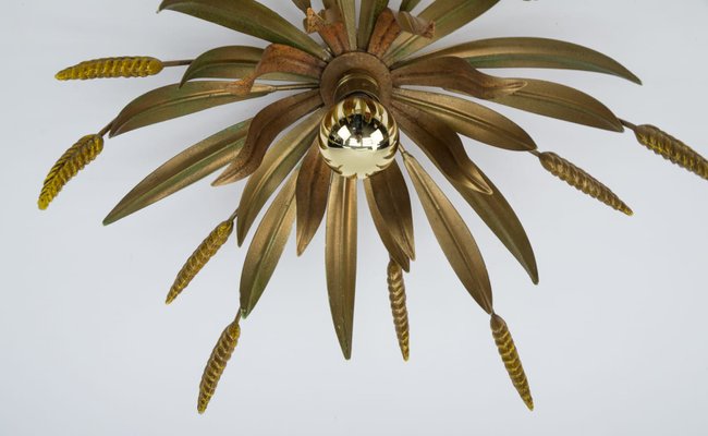 Florentine Italian Metal Ceiling Lamp, 1960s