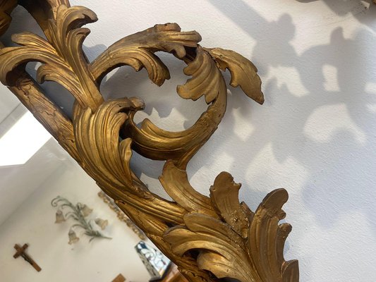 Florentine Mirror with Acanthus Leaf Carving-PXE-2041667