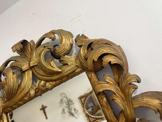 Florentine Mirror with Acanthus Leaf Carving-PXE-2041667