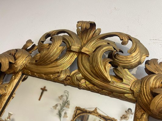 Florentine Mirror with Acanthus Leaf Carving-PXE-2041667