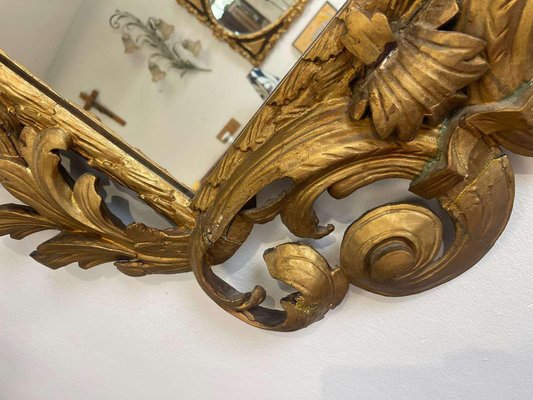 Florentine Mirror with Acanthus Leaf Carving-PXE-2041667