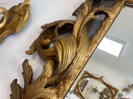 Florentine Mirror with Acanthus Leaf Carving-PXE-2041667