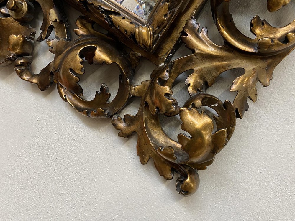 Florentine Mirror with Gilded Acanthus Leaf Details