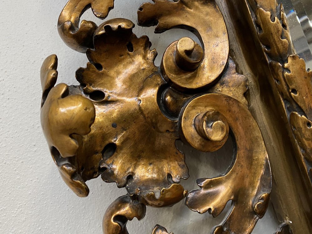 Florentine Mirror with Gilded Acanthus Leaf Details