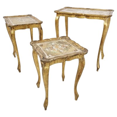 Florentine Nesting Tables by Fratelli Paoletti, 1950s, Set of 3-IRH-1293984