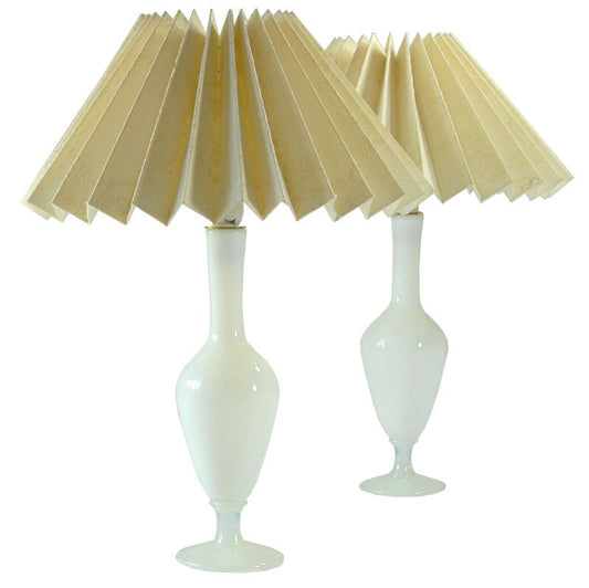 Florentine Opaline Glass Lamps, 1060s, Set of 2