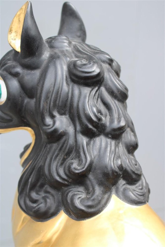 Florentine Porcelain 24kt Gold Chinese Lion, 1970