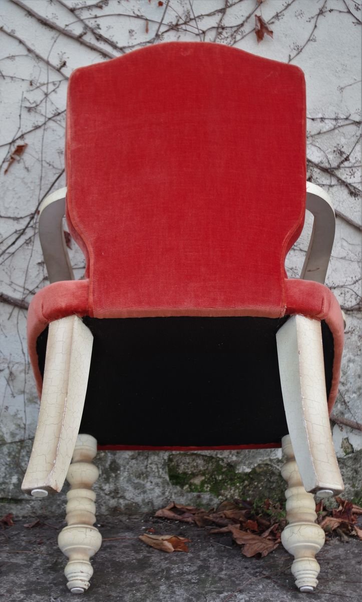 Florentine Style Wooden Lounge Chair, 1920s