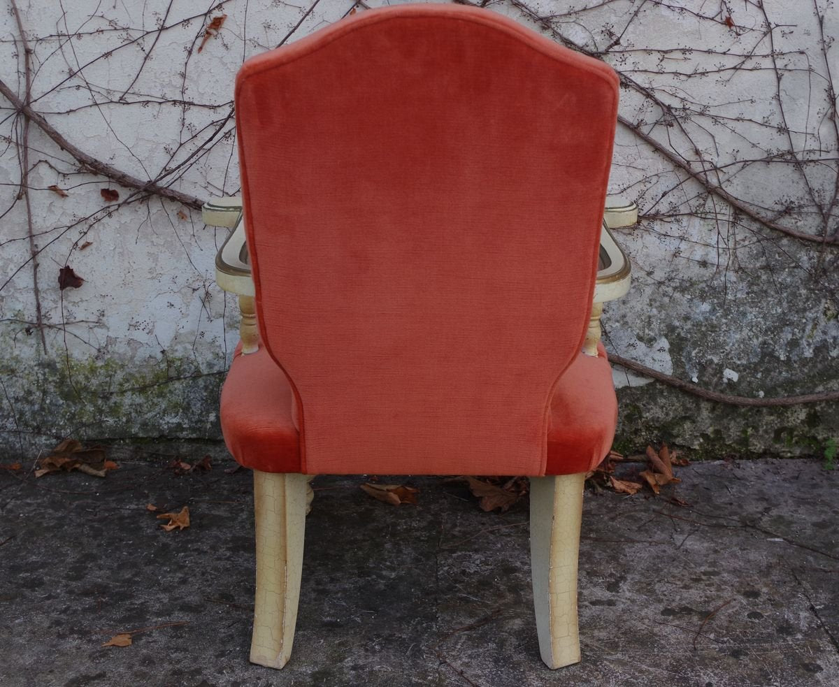 Florentine Style Wooden Lounge Chair, 1920s